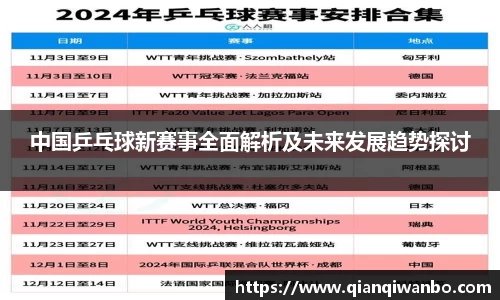 中国乒乓球新赛事全面解析及未来发展趋势探讨