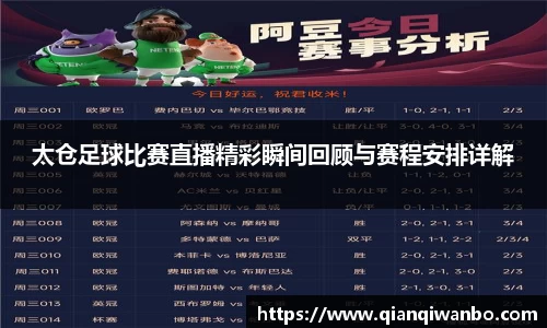 太仓足球比赛直播精彩瞬间回顾与赛程安排详解