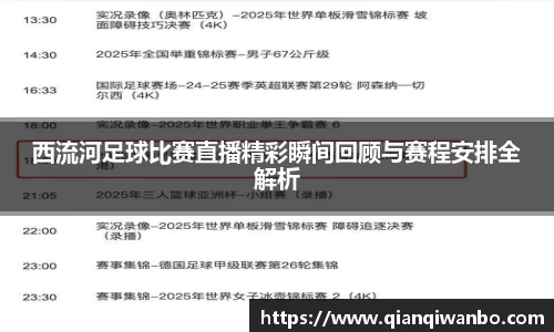 西流河足球比赛直播精彩瞬间回顾与赛程安排全解析