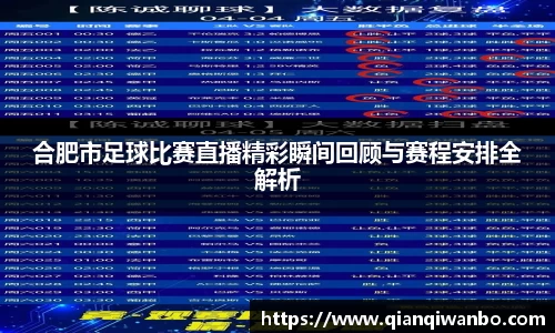 合肥市足球比赛直播精彩瞬间回顾与赛程安排全解析