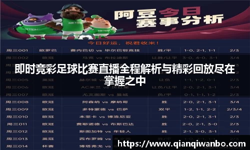 即时竞彩足球比赛直播全程解析与精彩回放尽在掌握之中
