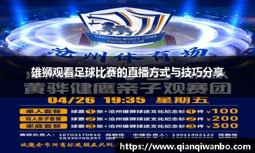 雄狮观看足球比赛的直播方式与技巧分享